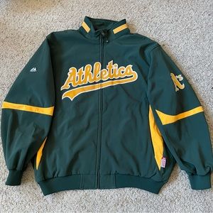 Majestic MLB Authentic Oakland Athletics Therma Base Men’s Jacket Size 2XL